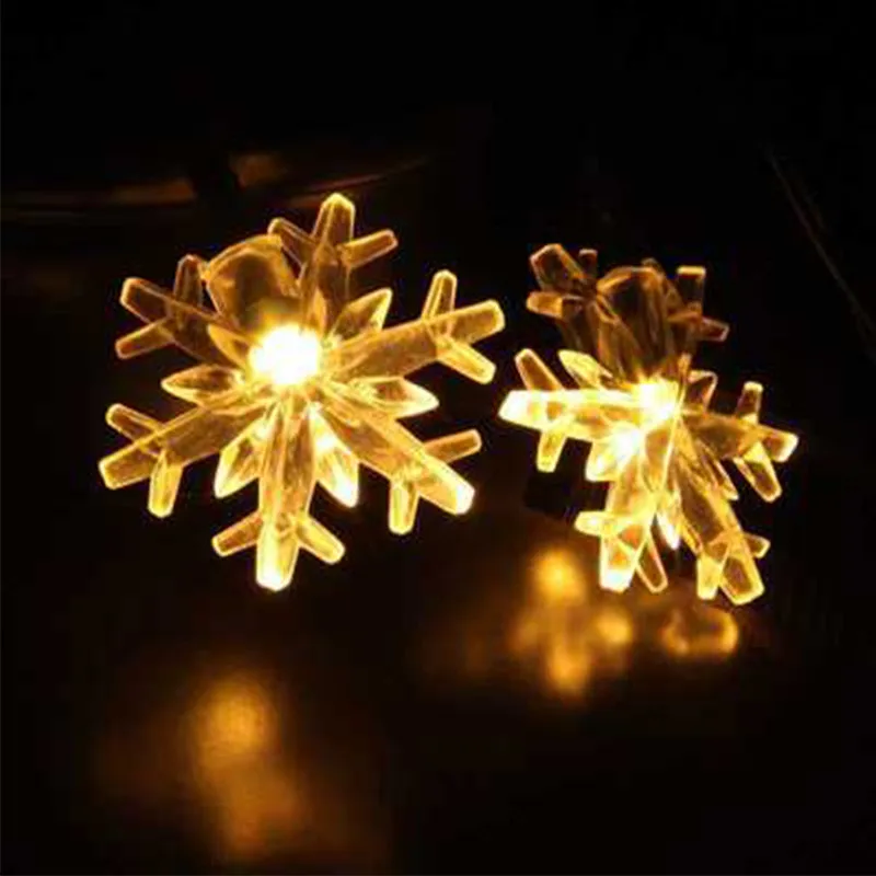 Guirlande lumineuse LED flocon de neige, lampe féerique de noël, arbre de fête de mariage, nouvel an, décoration de jardin, maison, batterie ue