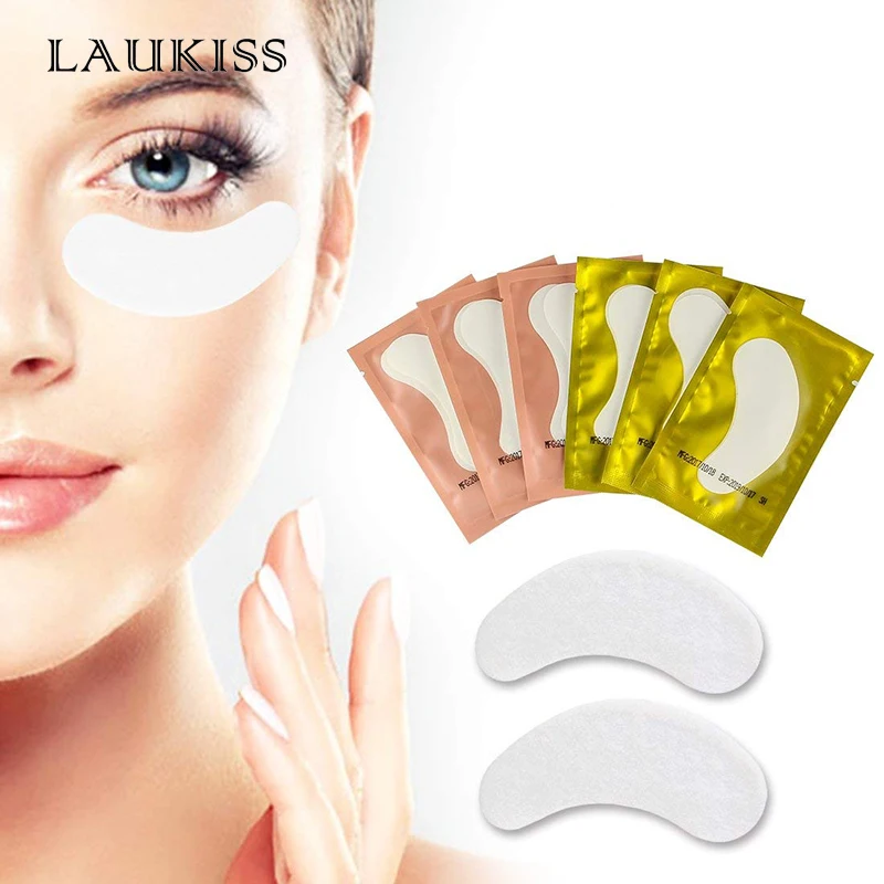 Laukiss 50/100/200Pairs Eyelash Pad Gel Patch Grafting Eyelashes Lint free Under Eye Patches For Eyelash Extension  Makeup Tools