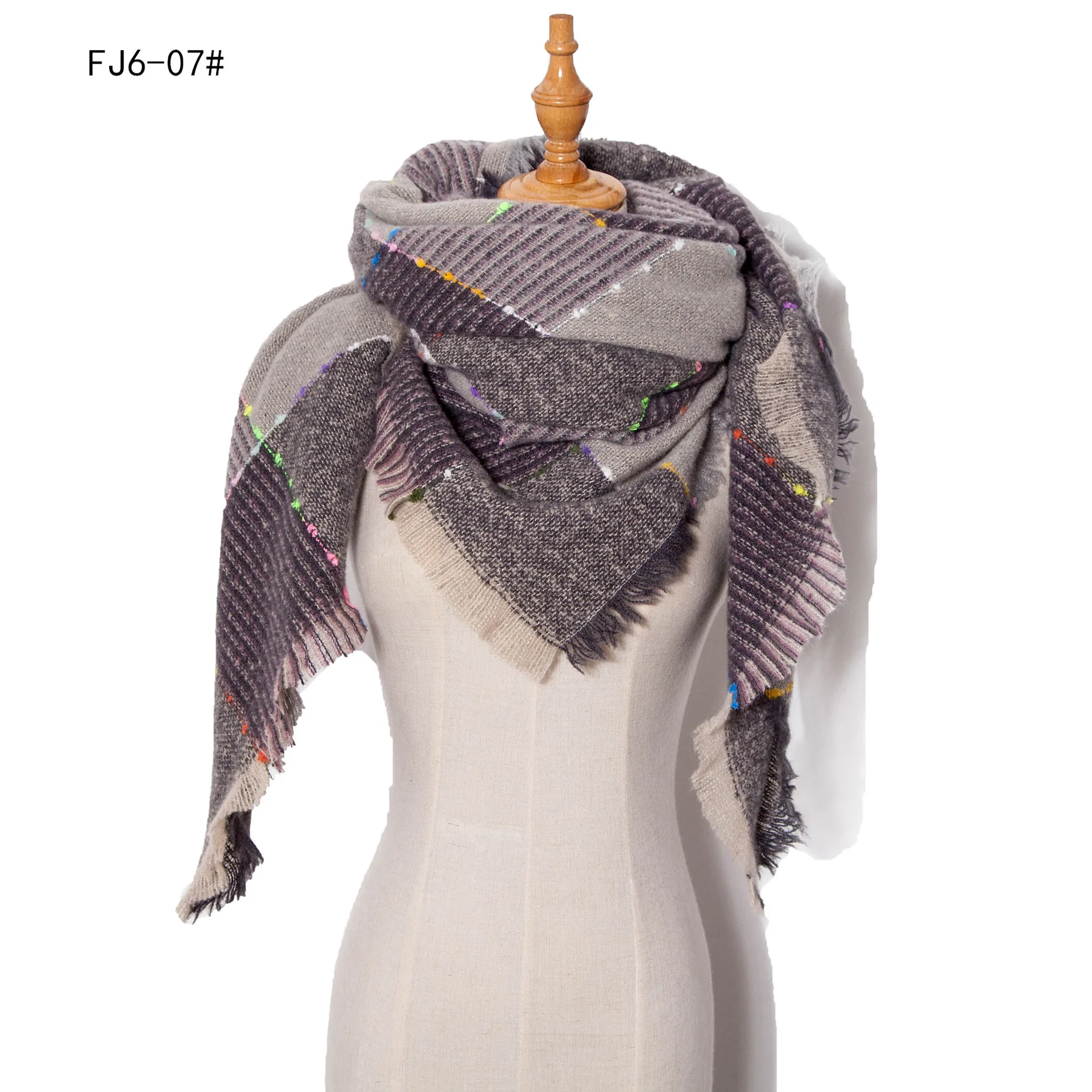 Women Winter Scarf Triangle Knitted Scarf Casual Ladies Plaid Pashmina Shawl and Wrap Female Foulard Scarves Echarpe Bufanda