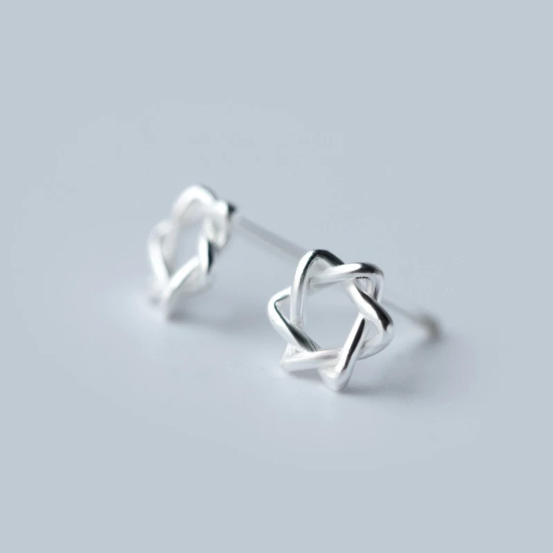 

Modian Simple Star Flower Line Stud Earrings Fashion Cute Charm Geometric 925 Sterling Silver Jewelry Female Tiny Earring Gift