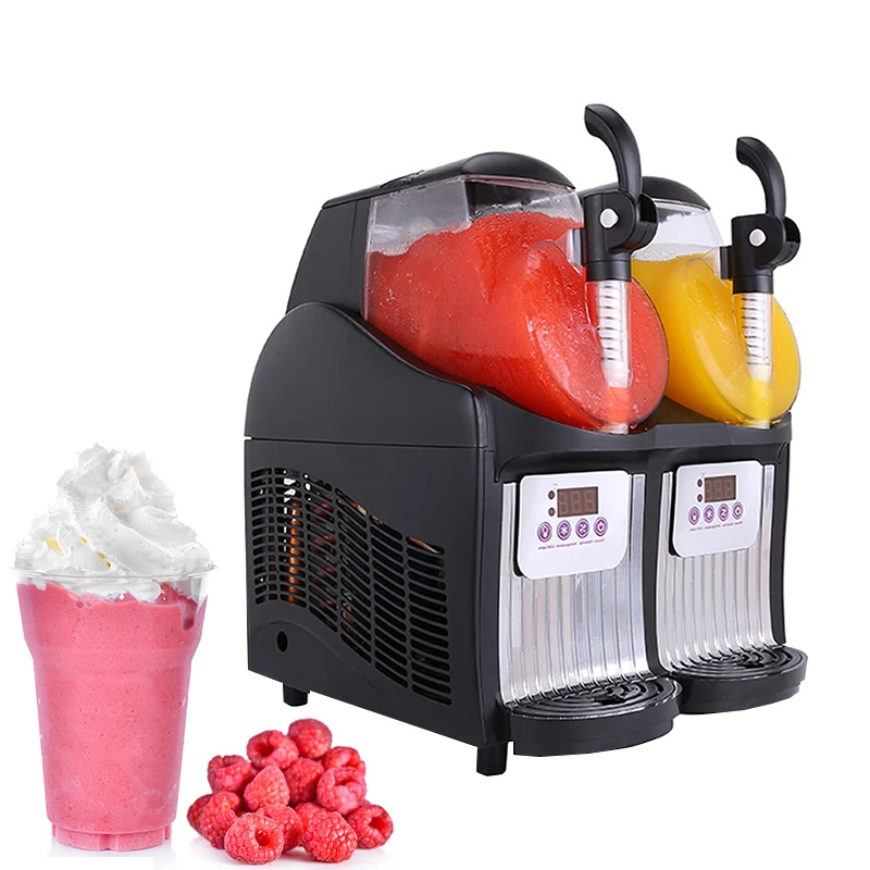 Double Tank Slush Machine Small Automatic Ice Cream Maker 300w Snow Melting Machine Slush Slushy Maker