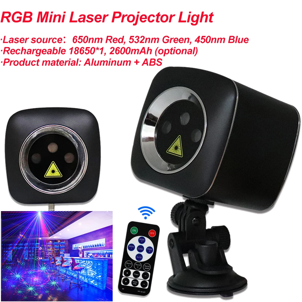 32 Patterns Mini RGB Stage Lights Voice Control Music Led Disco Light Party DJ Show Laser Projector Lights DMX 512 Controller