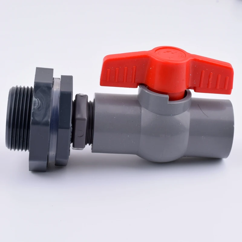 1Pc 20-63mm UPVC Female Thread Water Tank Connectors Aquarium Fish Tank Adapter Water Drainage Intake Joint Garden Irrigation