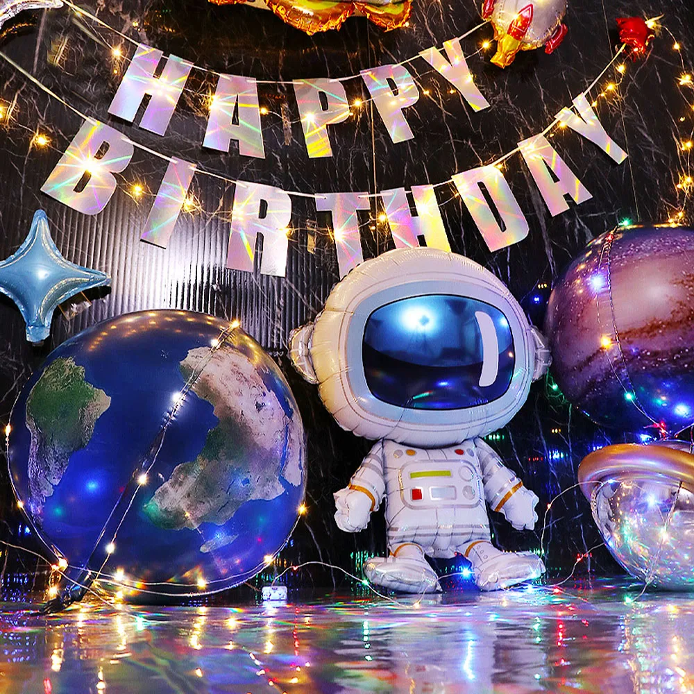 Rocket Ship Foil Balloons Outer space Galaxy/Solar Theme Party Ballon Kids Boy Birthday Party Decoration Outer Space Party Favor