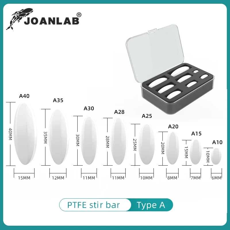 JOANLAB マグネティックスターラーバー サイズ 15mm 20mm 25mm 28mm 30mm 35mm 40mm PTFE マグネティックスターラー ミキサー スターラーバー 10 個 ラボ用品