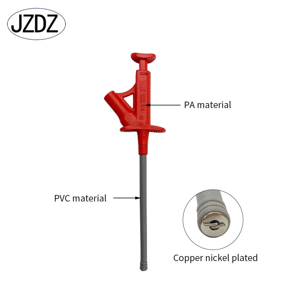 JZDZ Quick Test Hook Clip Professional Insulated High Voltage Flexible Testing Probe 4mm Banana Socket J.30042