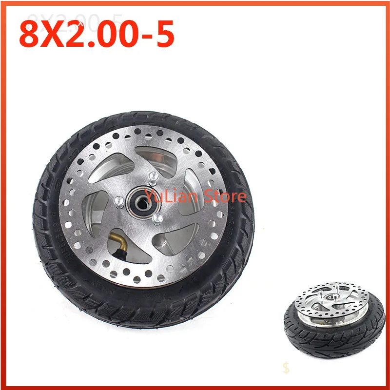 8x2.00-5 vacuum tire wheels, suitable for 8-inch bicycle and electric scooter wheel replacement