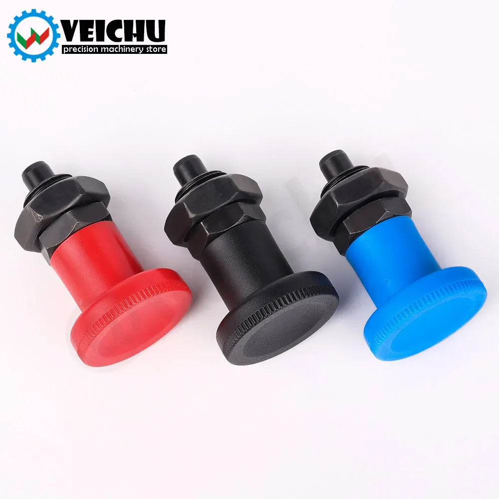 VEICHU Stainless/Carbon Steel Locking And Positioning Index Bolts VCN216 Three Colors Plastic Knob M12/M16 Indexing Plungers