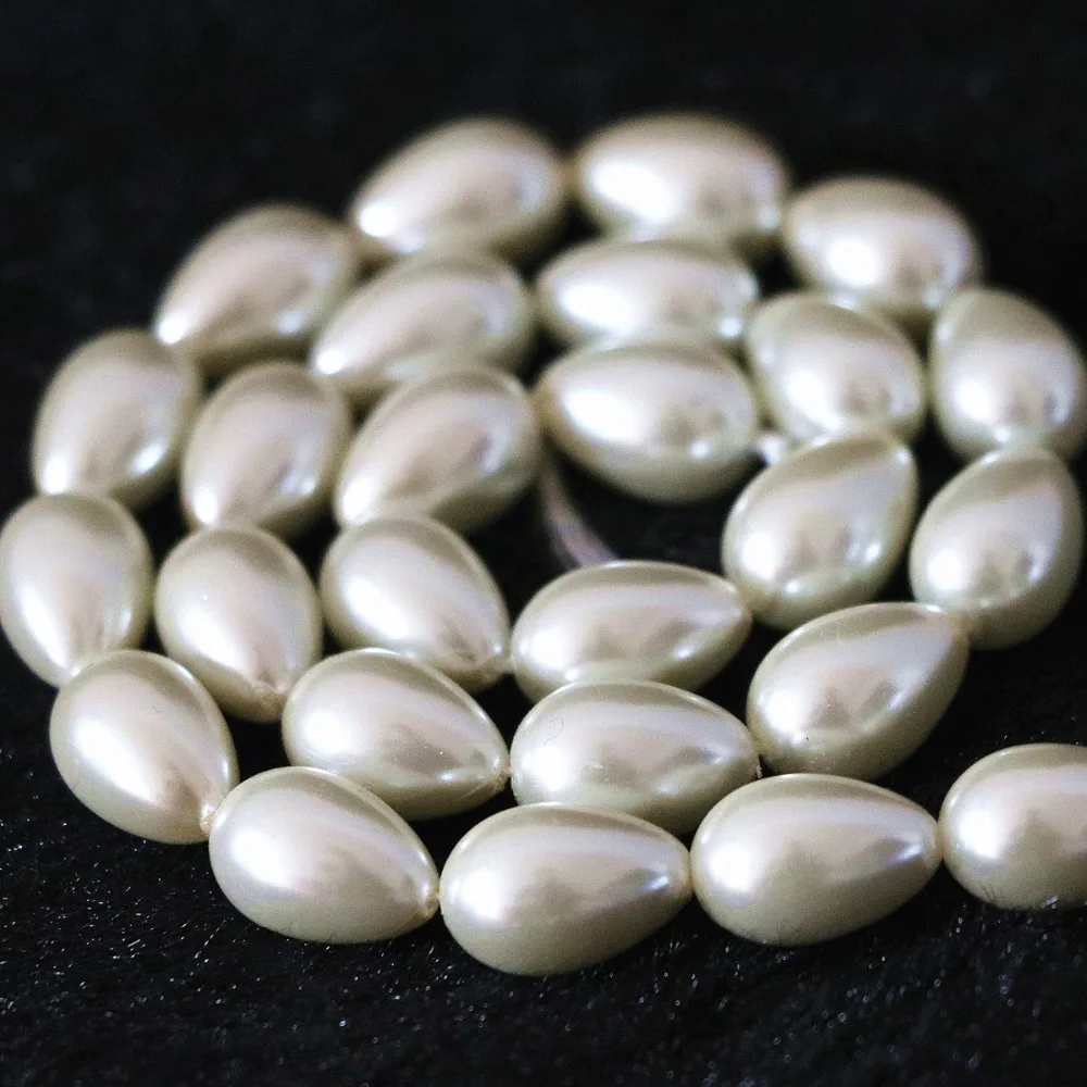 Newly waterdrop teardrop imitation white pearl 5x7mm 7x9mm 9x13mm charms gems loose beads trendy jewelry making 15inch B1079