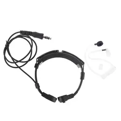 Telescopic Heavy Duty -Tactical Throat Vibration Mic Headphone Headset Microphone  Plug for Walkie Talkie Radio