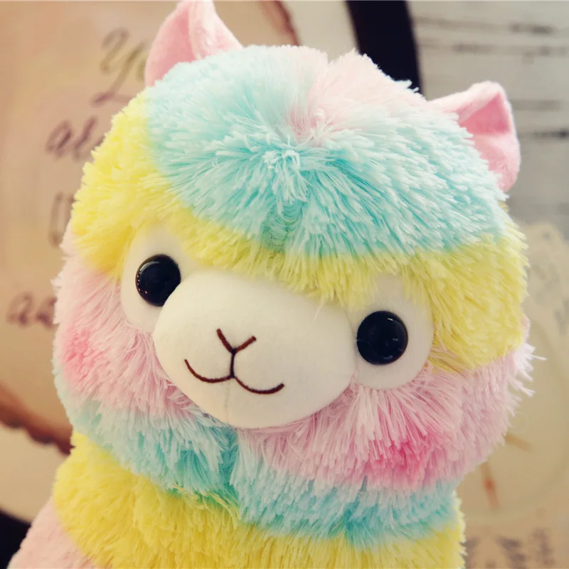 1Pcs Regenboog Alpaca Knuffel 20Cm 35Cm 50Cm Tall Poppen Kussen Voor Kinderen Hoge Kwaliteit Zacht katoen Baby Speelgoed Dieren Voor Gift