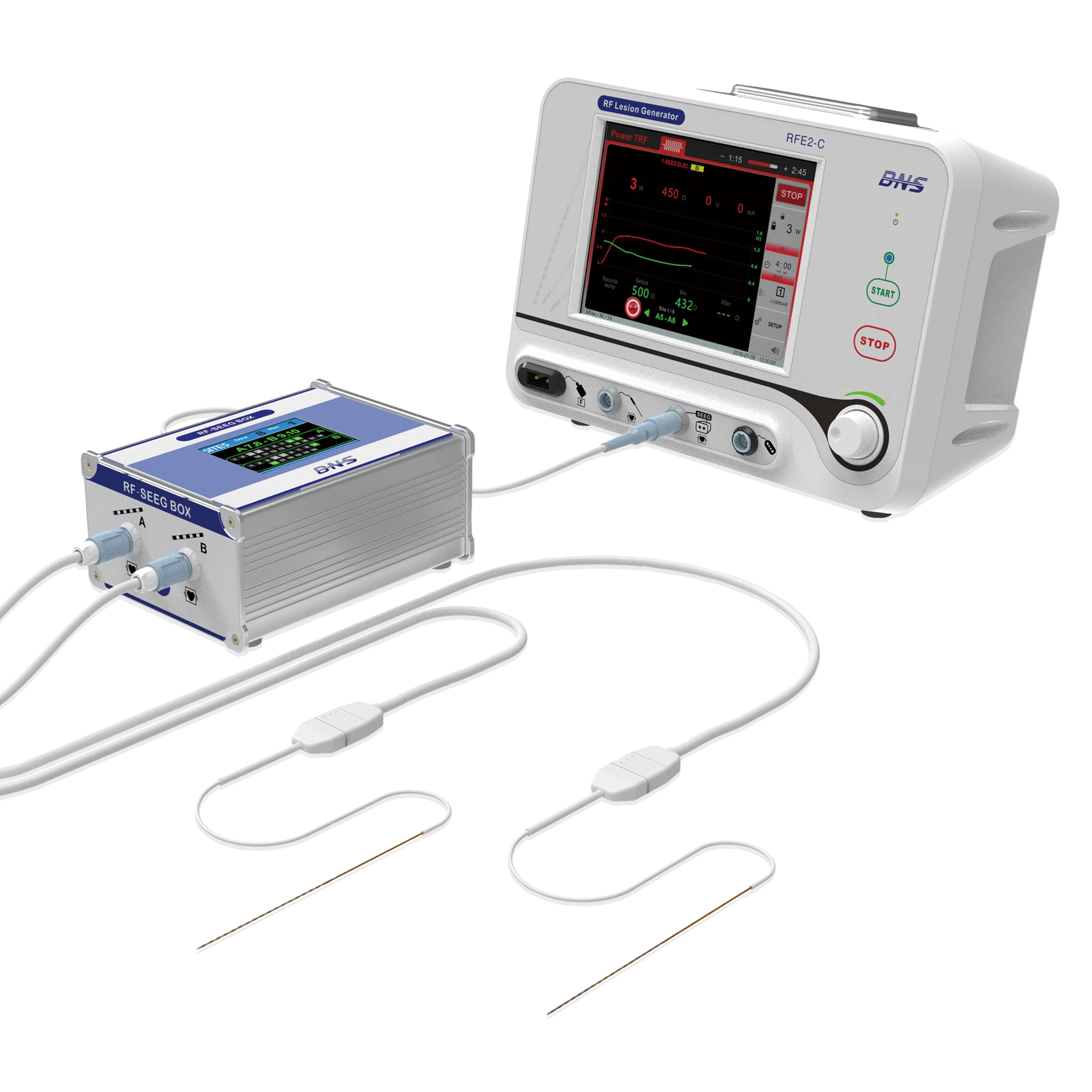 TC-SEEG RF generators Radiofrequency lesion generator for Neurosurgery. Developed by BNS CE mark