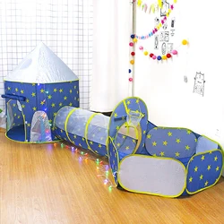 Portable 3 In 1 Children's Tent Spaceship Wigwam Tent for Kids Children's Room Toy Rocket Play Tent Ocean Ball Pool Kid Tipi Toy