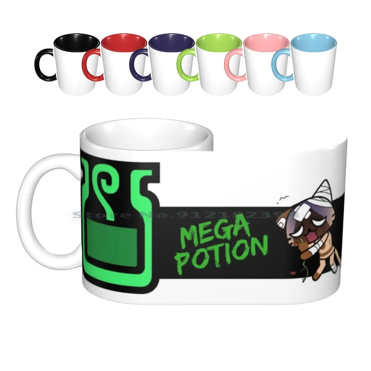 Mega Potion ? Monster Hunter Ceramic Mugs Coffee Cups Milk Tea Mug Mega Potion Monster Hunter World Monster Hunter Cups Cat