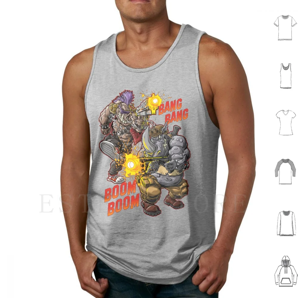 R&b Rumble Tank Tops Vest Cotton Bebop Rocksteady Turtles Phil Postma Factory