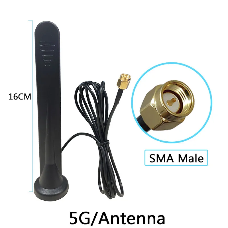 GRANDWISDOM 1pcs 5G antenna 15dbi sma male wlan wifi 5ghz antene pbx iot module router tp link signal receiver antena high gain