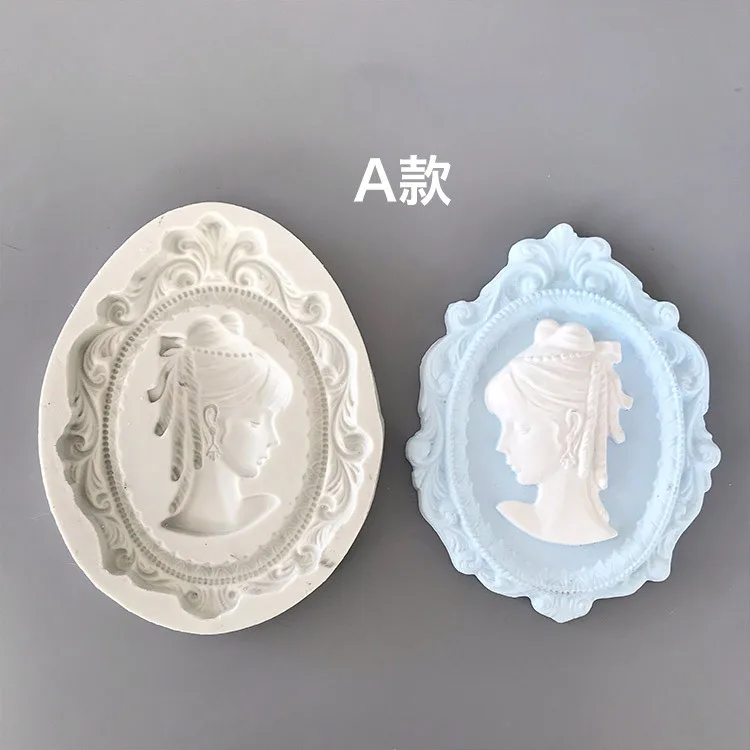 Silicone mold for gypsum European large frame Two sizes Ins embossed decor photo frame concrete Plaster crafts Clay forms mold