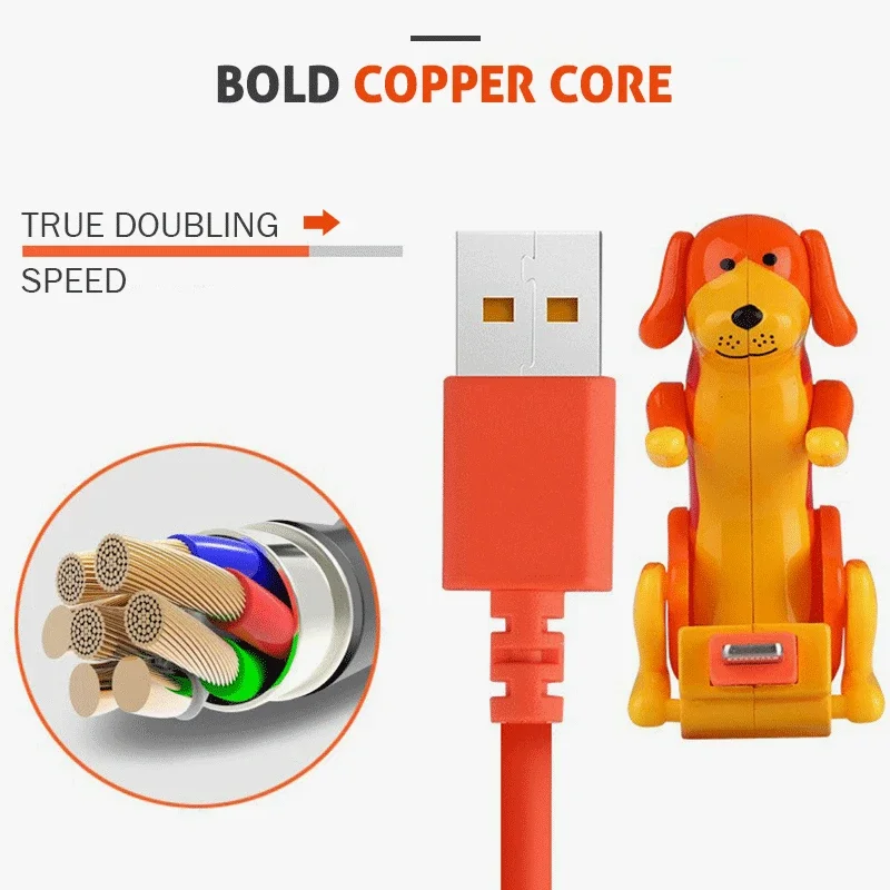 Funny Humping Dog Fast Charger Cable Charging Line Cute Fast Charging Power Date Cable Dropshipping