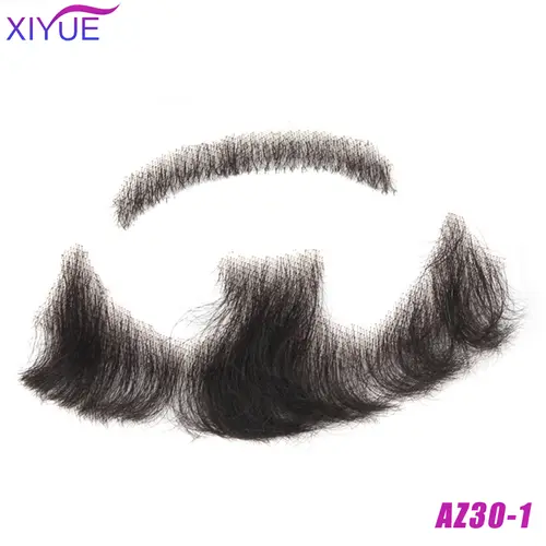 XIYUE synthetic Lace Beard Fake Moustache For Men Mustache Hand Made By Real Hair Cosplay Synthetic Lace Invisible Beards - Image 7