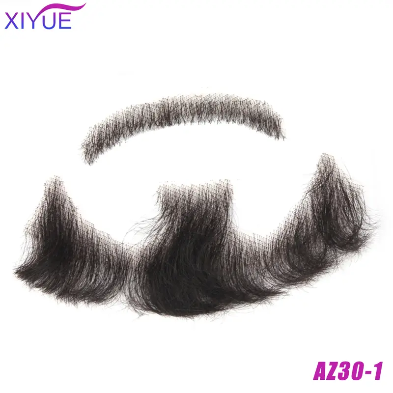 XIYUE synthetic Lace Beard Fake Moustache For Men Mustache Hand Made By Real Hair Cosplay Synthetic Lace Invisible Beards - Image 7