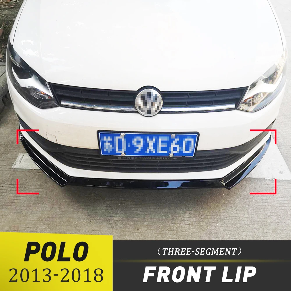 For Volkswagen Polo Front Lip Bumper Splitter Lip Gti Grill Spoiler Diffuser Front Shovel Car Accessories 2013-2018