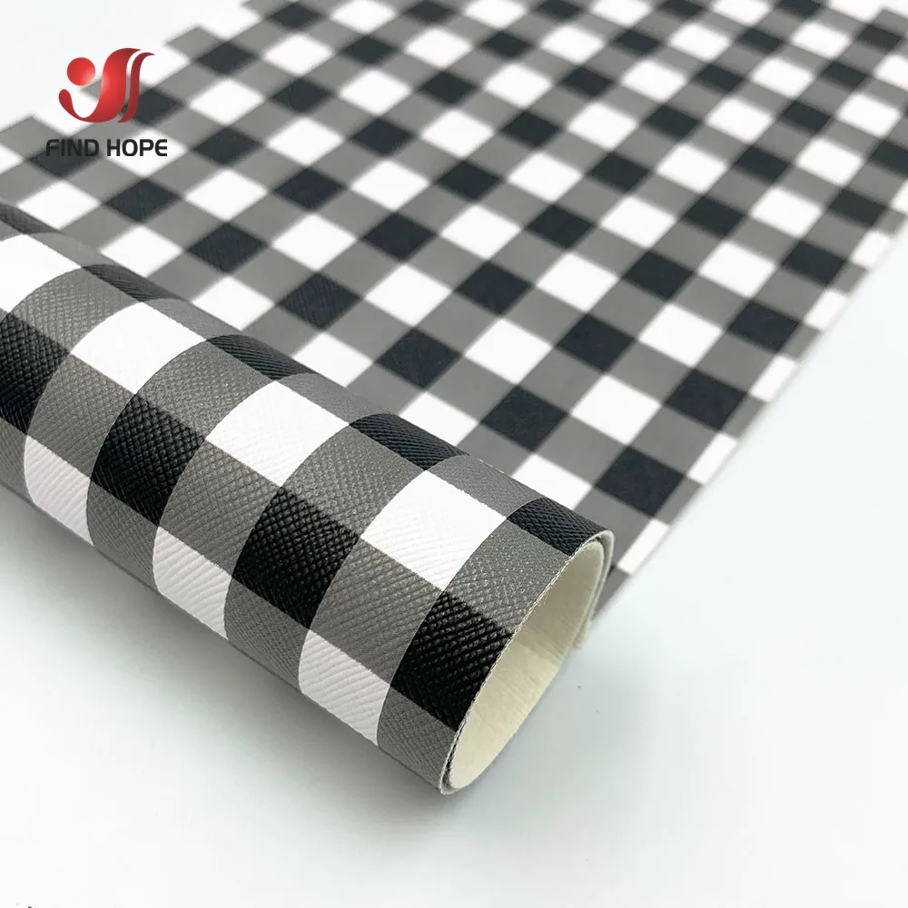 

Gray White Plaid Pattern Vinyl PU Leather Faux Fabric Material For DIY Making Handcraft Brooch Hair Bow Earring Shoes Decoration