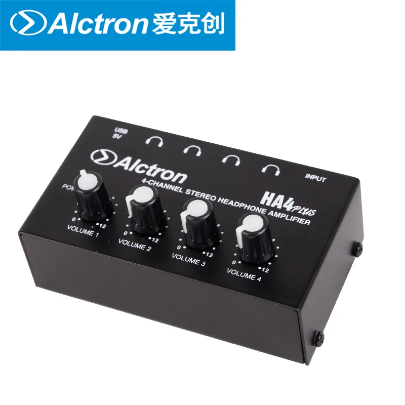 Updated version Alctron HA4 Plus 4 Channel Professional Monitoring Headphone Amplifier Compact USB interface powered supply