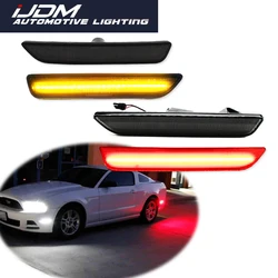 iJDM For 2010-2018 Ford Mustang Car LED Front Amber/White & Rear Red Sidemarker Lights, Bumper Fender/Side Marker Blinker Lamp