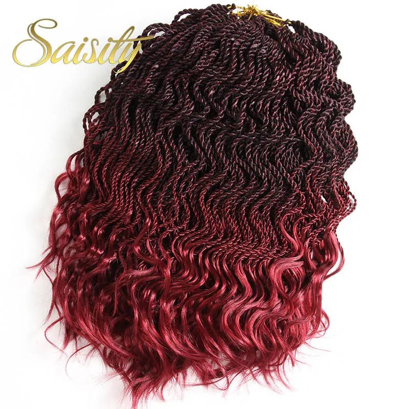 Saisity ombre braiding hair senegalese twist hair crochet braids synthetic crochet braid hair 14