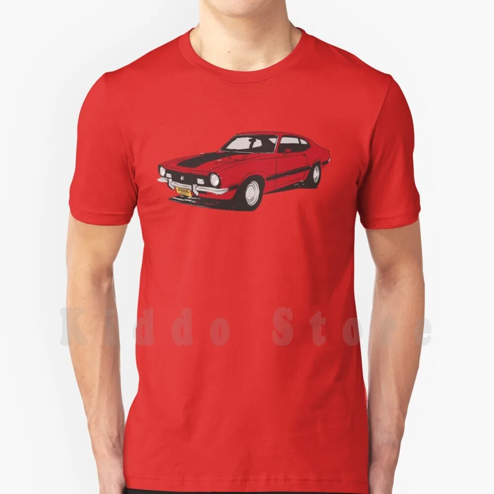 70's Red Grabber T Shirt Cotton Men DIY Print Cool Tee 1969 1970 1971 1972 1973 Maverick Maverick V8 292 302 Muscle Car Car Gt