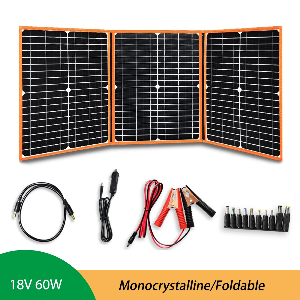 Flexible Foldable Solar Panel High Efficience Solar charger Travel & Phone & Boat Portable 5V 30w 50w 80w 100w Solar Panel Kit