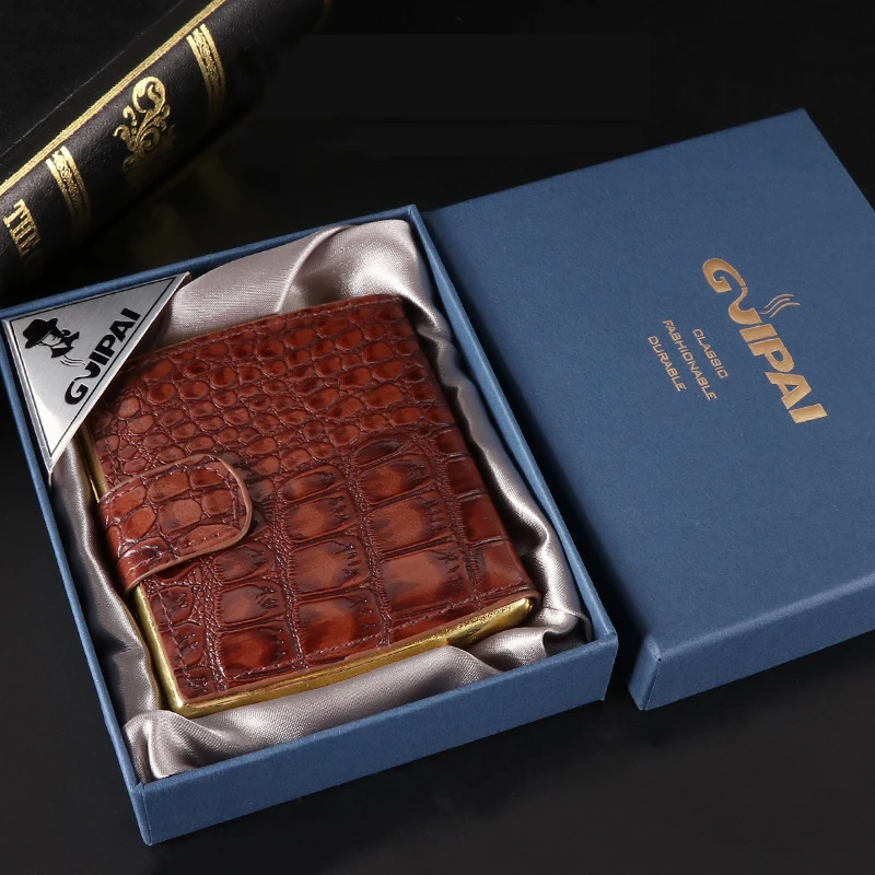 Luxury Leather Cigarette Case for 10 Cigarette Box Holder for Men Gift Cigarette Cover Tobacco Pouch Smoking Accessories