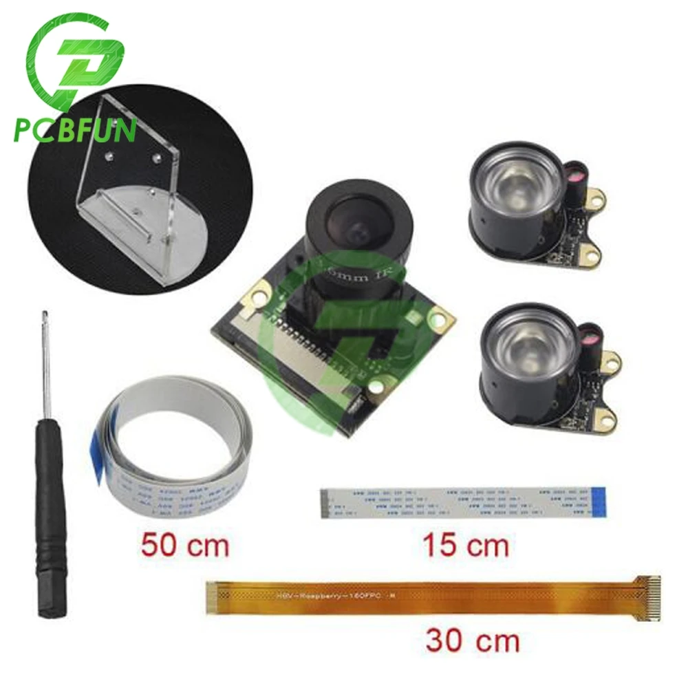 7-in-1 OV5647 Camera for Raspberry Pi 3B+/Zero/W Night Vision Camera Infrared Photosensitive Adjustable Focus 1080p 3.3V Power