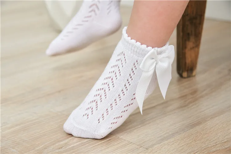 Lawadka Sommer Mesh Neugeborene Baby Mädchen Socken Mode Schleife Dünne Kindersocken für Mädchen Säugling Prinzessin Weiß Rot Schwarz 0-5 Jahre – Detail 7