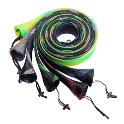 SF 6PCS/1PCS Mix Colors Fishing Spinning Rod Socks Braided Mesh Rod Sleeve Cover Protector Pole Gloves