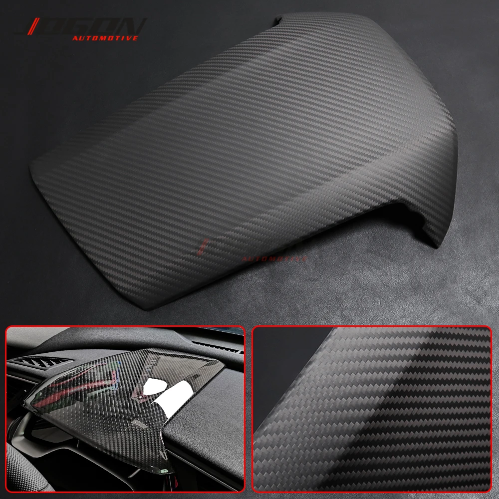 Glossy & Matte Carbon Fiber Car interior Center Dashboard Instrument Panel Cover Trim For Civic 10th Gen. Type R 2017 2018-2020