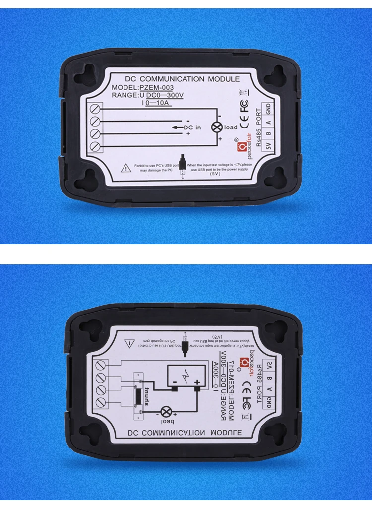 PZEM-017 Kommunikationsmodul DC 0-300 V Volt Amperemeter Modbus Tester Spannung Strom Leistung Energie Digitales Wattmeter mit 50 A Shunt – Detail 23