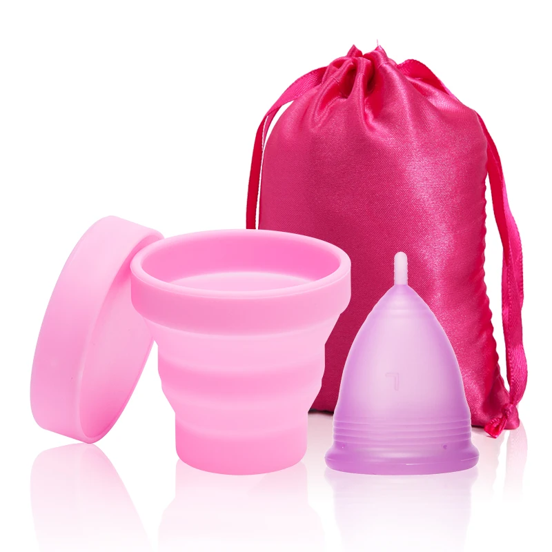 Superb Feminine Hygiene Menstrual Cup Sterilizer Silicone Menstrual Cup Set Sterilizing Women Lady Period Cup Menstrual Coletor