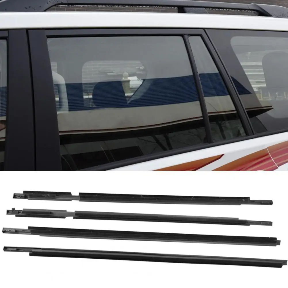 

4Pcs Window Seal Belt Modified Parts Rubber Outer Weatherstrip Moulding Trim for Prado 2002-2009 Land Cruiser Prado 2010-2018