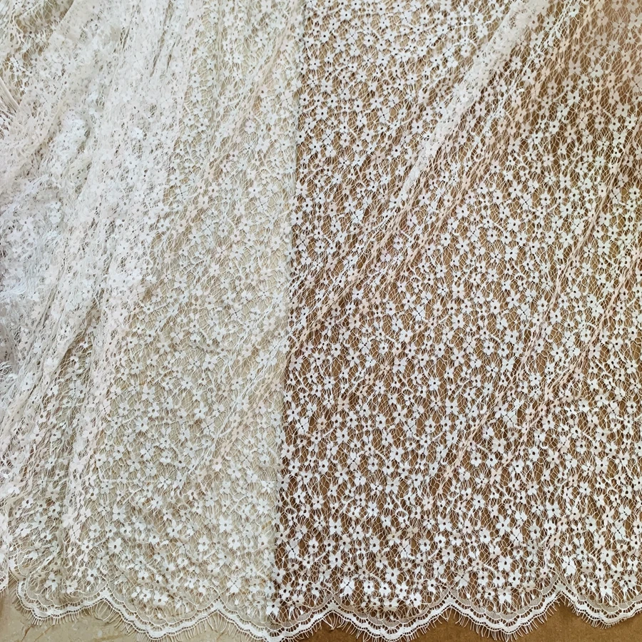 1Piece=1.5x3 meters French Lace Hollowed-out Plum Blossom Eyelash Lace Fabric DIY Clothing Pajamas Underwear Accessories