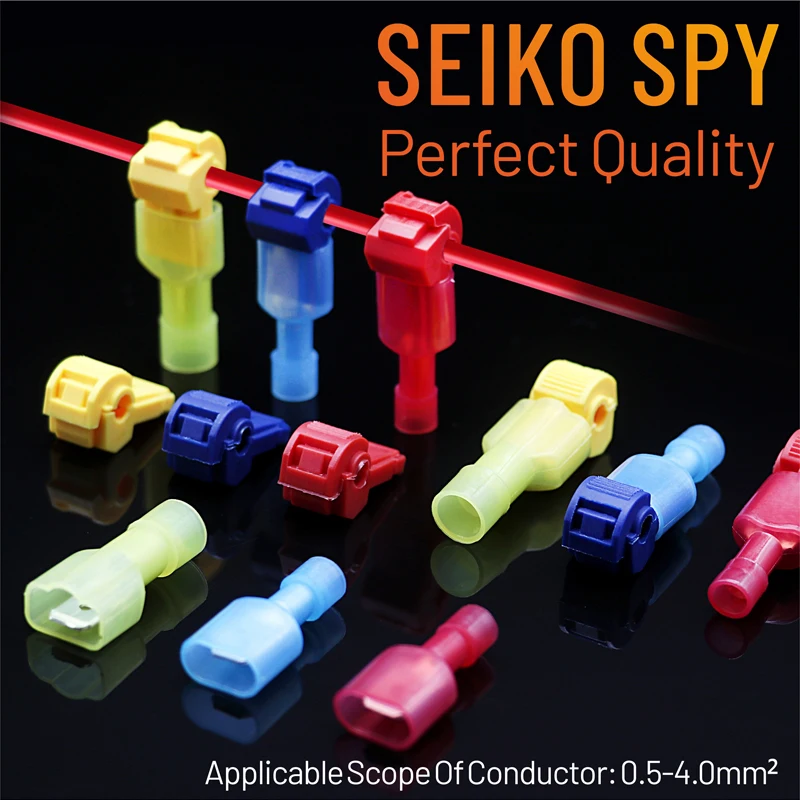 10/20/30Set T Type Qiuck Electrical Cable Connectors Snap Splice Lock Wire Terminal Crimp Wire Electric Connector Accessory