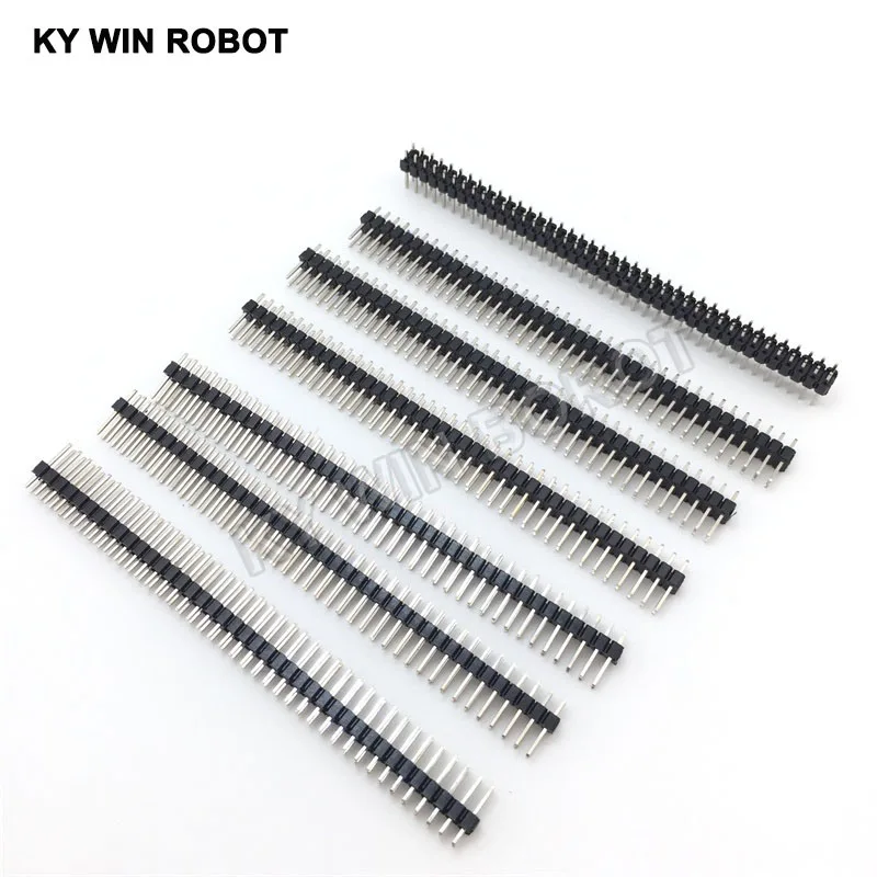 10pcs 80 Pin 2x40 Single Row Male 2.54 Breakable Pin Header Connector Strip