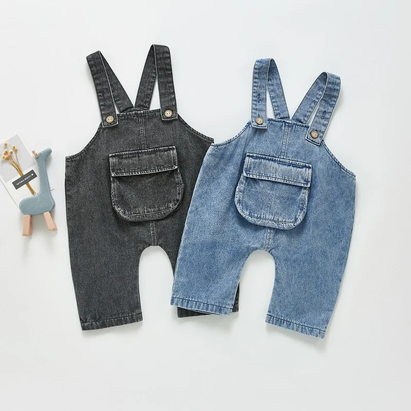 Newborn Baby Overalls Baby Suspenders Clothes Toddlers Baby Girls Boys Kids Pants Children Cotton Elastic Denim Pants Trousers