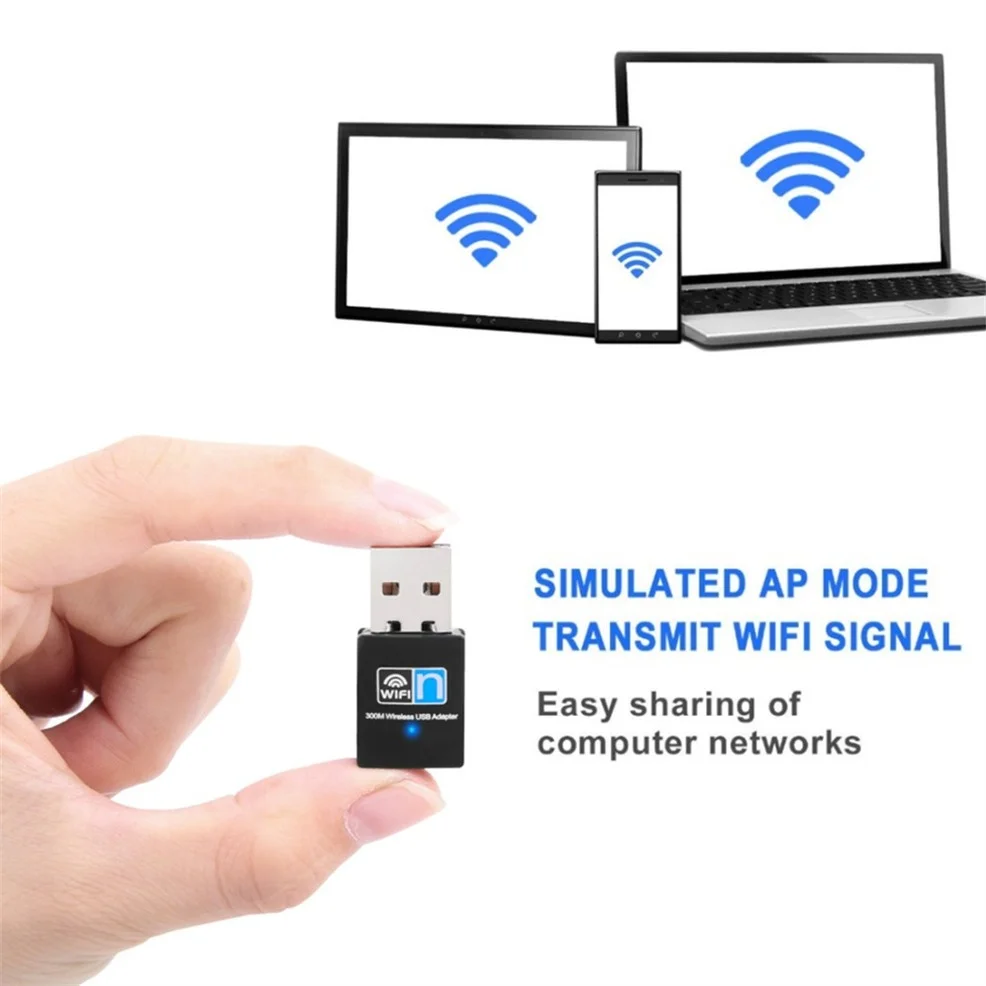 LccKaa USB WiFi адаптер 300 Мбит/с 2,4 ГГц USB 2,0 WiFi ключ 802,11 n/g/b беспроводная сетевая карта для ноутбука настольного ПК компьютера