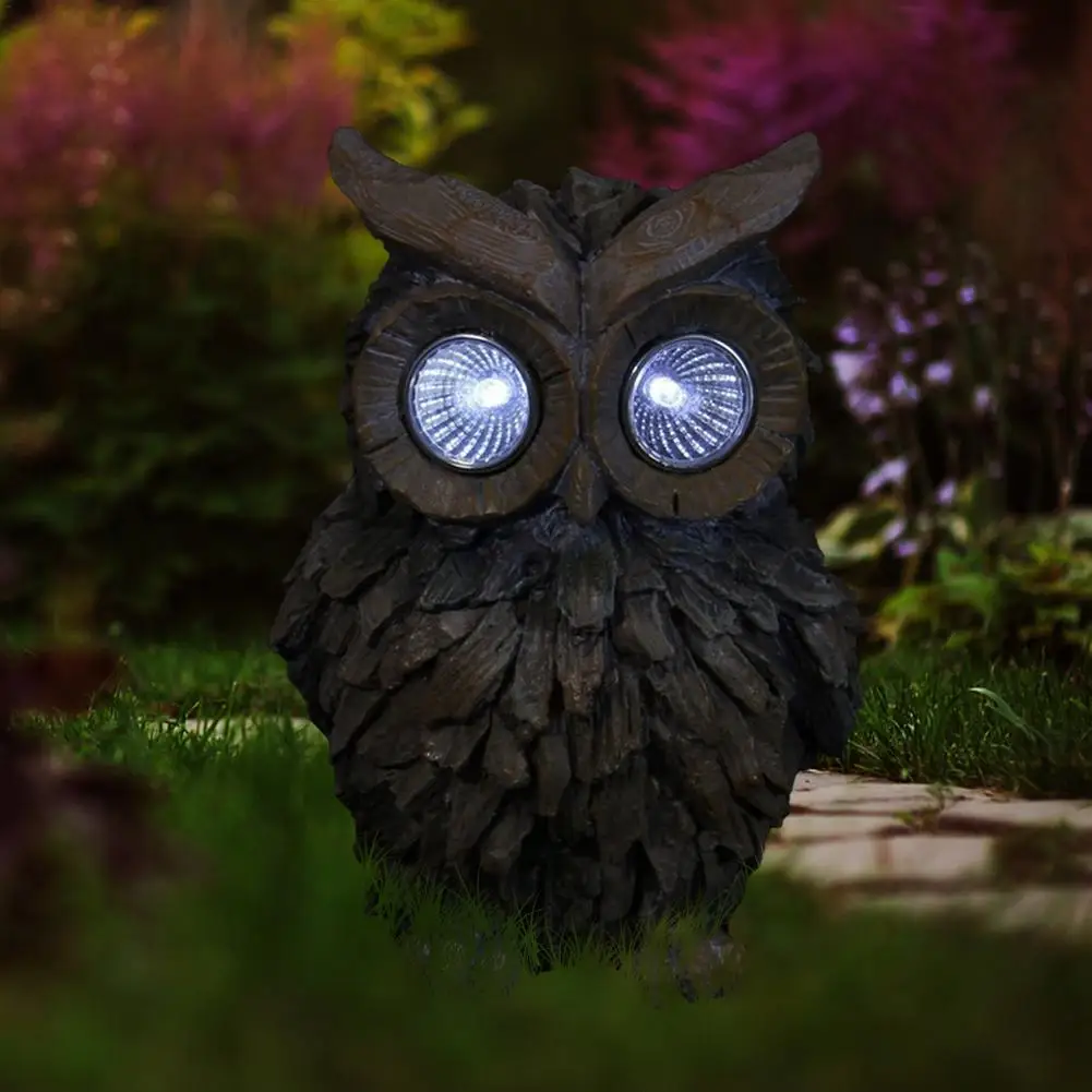 European Style Outdoors Solar Light Animal Owl Type Gardening Owl Ornaments With Bright LED Light Garden Night Light