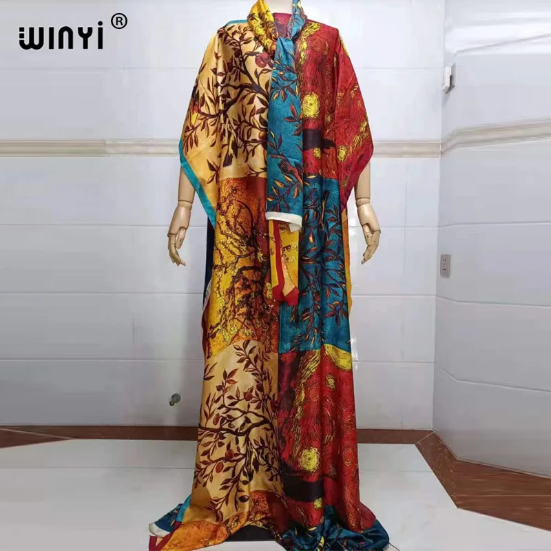 Africa party Dress Print Bohemia Hijab Loose Elegant Muslim Abaya dress woman summer Broder Riche Sexy Lady Party maxi beach