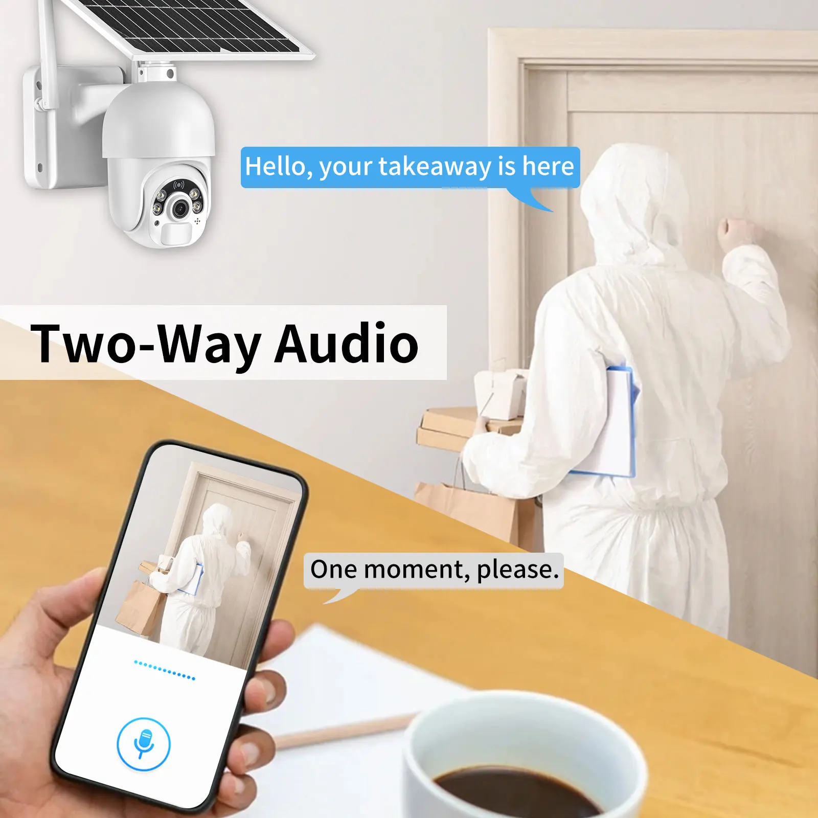 Gadinan1080P WiFi/4G PTZ Outdoor IP Camera 4X Digital Zoom Wireless CCTV Security Camera Solar Panel Two-Way Audio Surveillance