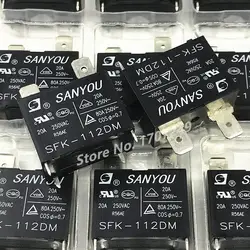 Free shipping 10Pcs/lot 100% New Original SANYOU relay SFK 112DM SFK-112DM 12V 20A 250VAC 4Pin Air conditioner relay Power Relay