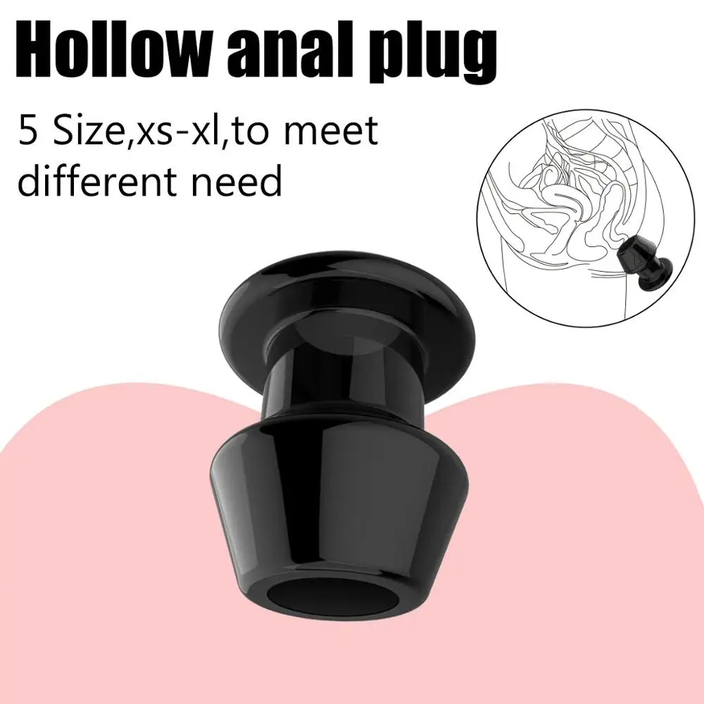 Hollow Anal Plug 5 Sizes Butt Plug Anal Dilator Enema Soft Speculum Prostate Massager Sex Toys For Woman Men Gay Adult Products