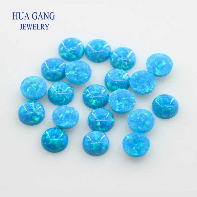 

OP73 Synthetic Opal Loose Stones Round Shape Base Cabochon Created Opal Beads Semi-Precious Stones For Jewelry Making 4mm-12mm